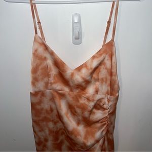 forever 21 burnt orange and white mini cami dress